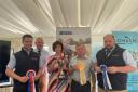 The sponsors of the dairy cattle section at Omagh Show including T.C.Autos, Danske Bank, United Feeds and the chief steward.