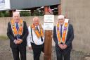Brethren from the Clogher Orange Lodge: George Steen, Richard Mulligan and George Smyton.