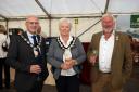 Councillor Dominic Molloy (SF), Chair, Mid Ulster Council; Councillor Meta Graham (UUP), Vice-Chair, Mid Ulster Council; and David Smyth, President, Hereford Cattle Society.