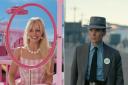 This combination of images shows Margot Robbie in a scene from 'Barbie' left, and Cillian Murphy in a scene from 'Oppenheimer' (Warner Bros Pictures/Universal Pictures via AP)