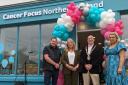 Pictured at the opening of the new Cancer Focus NI charity shop in Enniskillen from left: Chef Neven Maguire; Cancer Focus Director of Retail Angela McGrath; Fermanagh and Omagh District Council Chairperson Cllr Thomas O’Reilly; and Cancer Focus