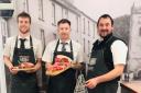 From left - Kyle Fisher , Gareth Ward, Stephen Millar Stephen Millar of Millar Meats