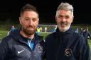 Mark Stafford (assistant manager) and new Ballinamallard manager Tommy Canning.