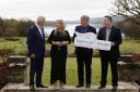 Pictured are, from left, Waterways Ireland CEO John McDonagh, Joe Mahon from Mahon's Way on UTV, event host Lynda Bryans, and Declan McGeown, Deputy Secretary, Water and Department delivery, Department for Infrastructure, at the launch of Waterways