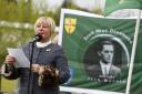 File photo of Bernice Swift speaking at the Easter Commemoration in Derrylin.