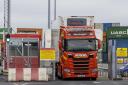 Lorries at Belfast Court: Photo: PA.