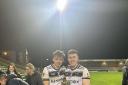 Josh Largo-Elis and Ronan McCaffrey following UU's Sigerson Cup victory in  Tralee last week.