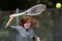 Ciara Griffin fires a shot across the net during the West Of Ulster Championships at Enniskillen Tennis Club.*
