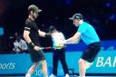 Kyran Maguire with world number one Andy Murray at Barclays ATP World Tour Finals at the O2 Arena in London
