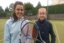 Enniskillen Tennis Club’s Sarah Cousins and Eva Callaghan.