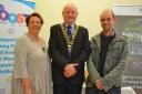 Mr. Henry Robinson, President of the Rotary Club of Enniskillen, pictured with Sean Connolly, Client Development Coordinator, and Caroline Ferguson, Service Manager, of Action Mental Health, at the recent Coffee Morning. Photo courtesy of David Hamill.