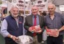 Mervyn Kennedy (left), Kennedy Bacon, with David Keys and Hugh Coulter, Kesh at Balmoral Show 2024.
