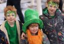 Leo, Arthur and James Dolan in full colour for St.Patrick's Day, in Enniskillen.