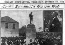 A newspaper clipping on the Memorial's formal unveiling on October 26, 1922.