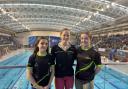 Kate McDade, Isobel Lannon and Anna McDade at the National Aquatic Centre.