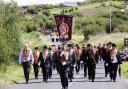 File photo of Brethren with Co. Donegal Grand Orange Lodge, leading the Twelfth Celebrations through the winding roads of Rossnowlagh at last year's Twelfth. Photo: John McVitty.