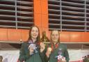 Ellie McCartney (right) with Grace Davison. They completed a 1-2 for NI in the 200m IM Final.