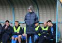 Ballinamallard manager Tommy Canning watches on fromt he sideline on Saturday.