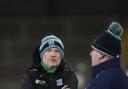 Fermanagh Manager Joe Balwin chat with selector Peer Galvin