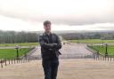 17-year-old MYP hopeful Owen McKinley pictured on the steps of Stormont.