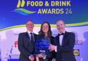 Peter McIlwaine (left) and Jade Leahy (centre) from Lakeland Dairies Newtownards at the NIFDA awards