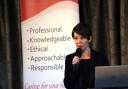 Nuala Lilley speaking at the Nature's Choice event in the Killyhevlin Hotel.