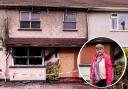 Lulu McElroy pictured outside her home which was engulfed in flames.
