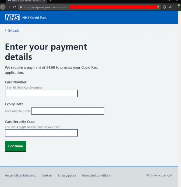 Impartial Reporter: The fraudulent website has been designed to look identical to an official NHS page (Malwarebytes)