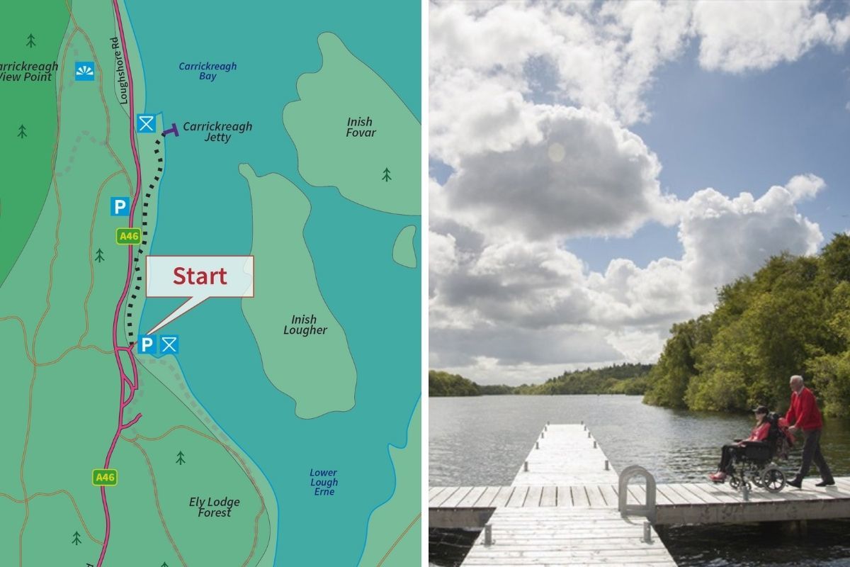Fermanagh walks/hikes: Ely Lodge Forest - Carrickreagh Jetty Walk
