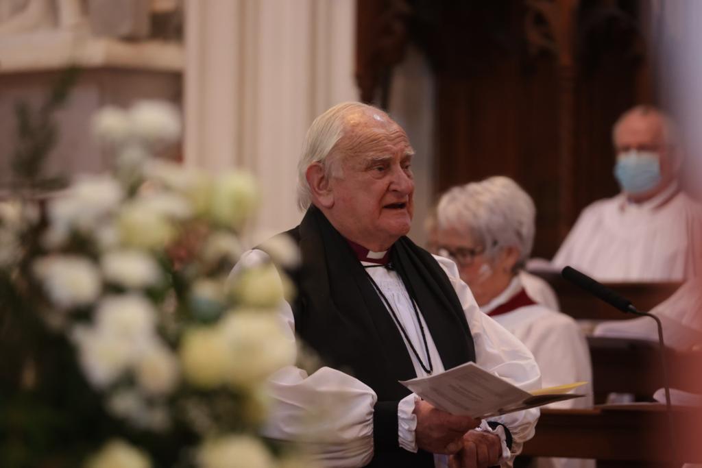 The Rt Revd the Lord Eames OM delivering the sermon at the funeral service of The Right Revd Brian Hannon, former Bishop of Clogher Picture by John McVitty