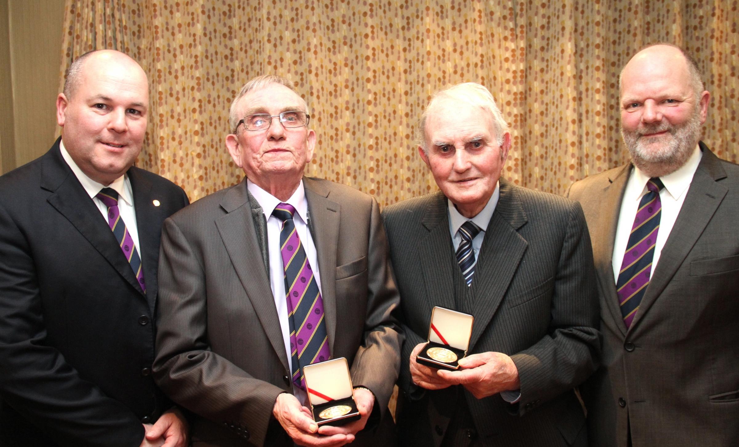 The late Willie McElroy (second left) pictured in 2013 with (from left) Neil Jardine, the late Robin Mitchell and Roy Cathcart. 