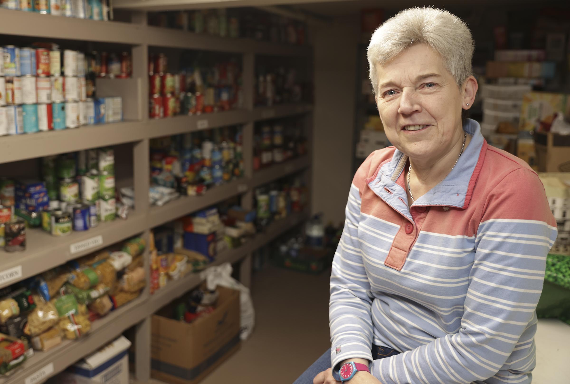 Val Irvine, in the Pantry, Food Bank at The Cornerstone in Lisnaskea. Photo: John McVitty