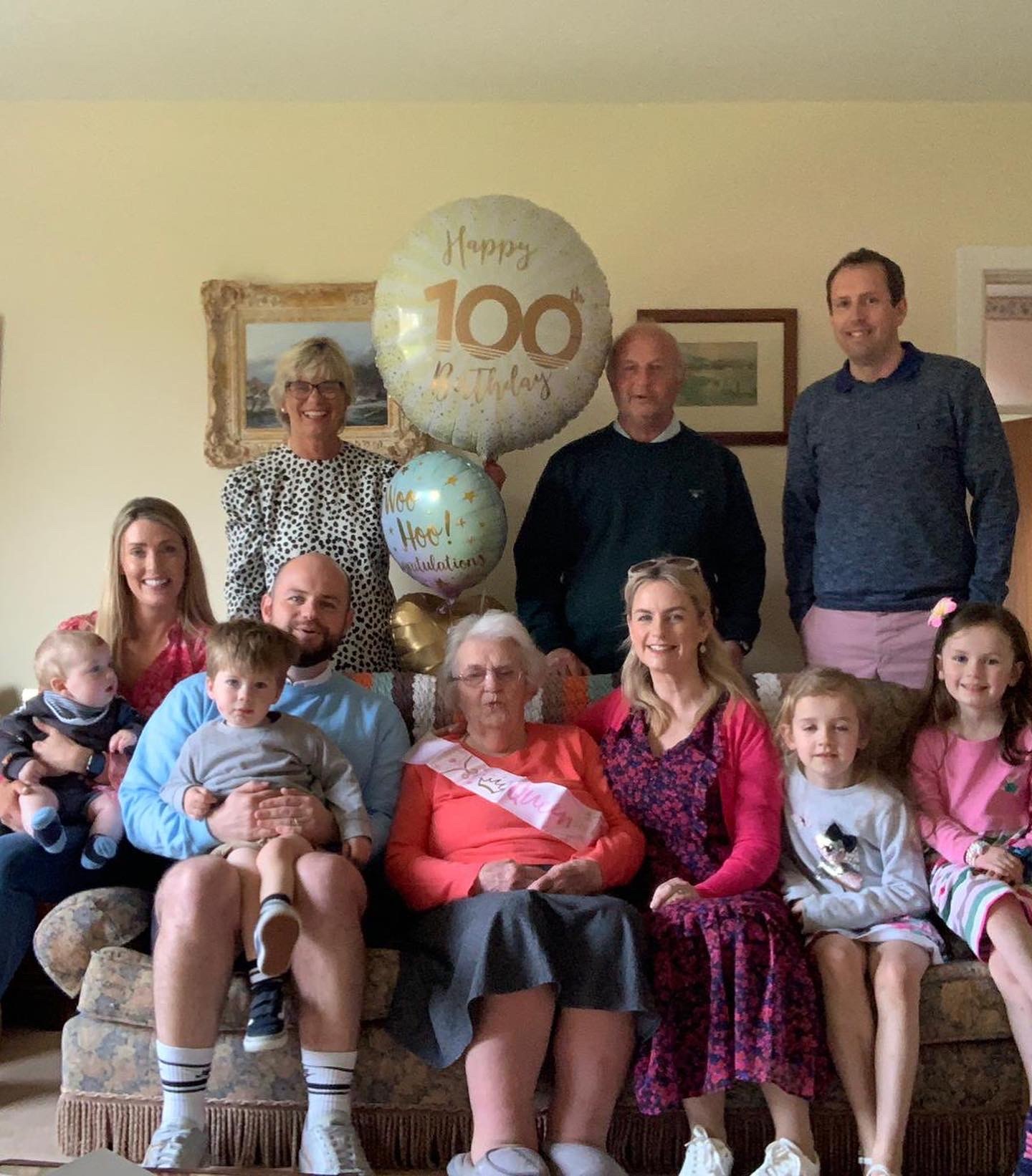 Ethel joined by her extended family celebrating her milestone birthday