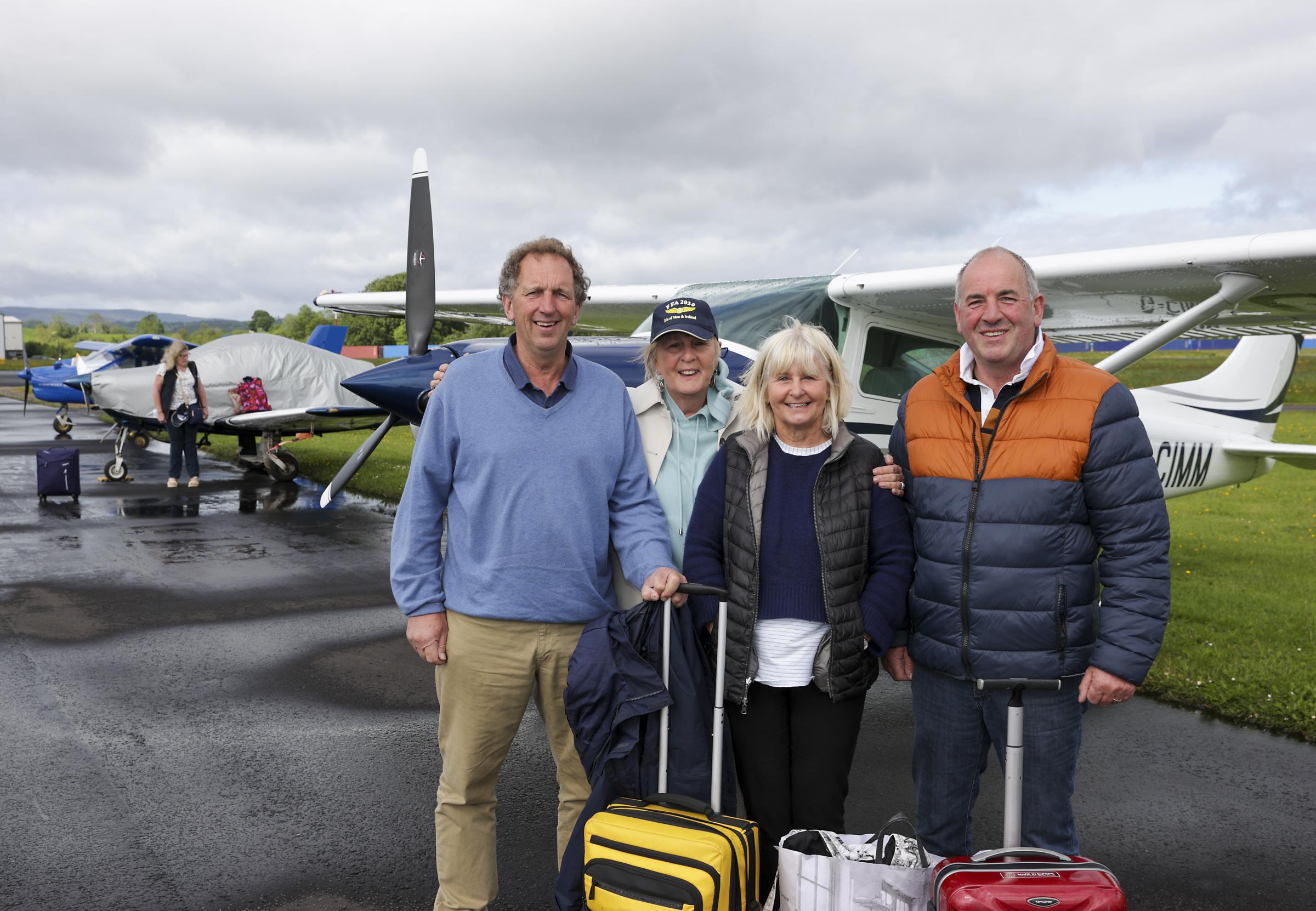 William Graham, (right), and Gail Graham, (second left), with farmer friends, Alf and Jill Oliver on their flying visit to Co.Fermanagh.