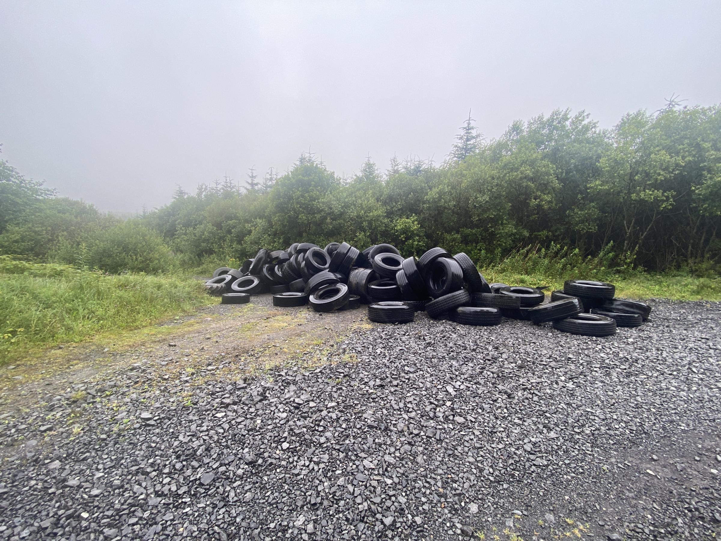 Fermanagh man's shock as up to 100 tyres dumped at forestry sites