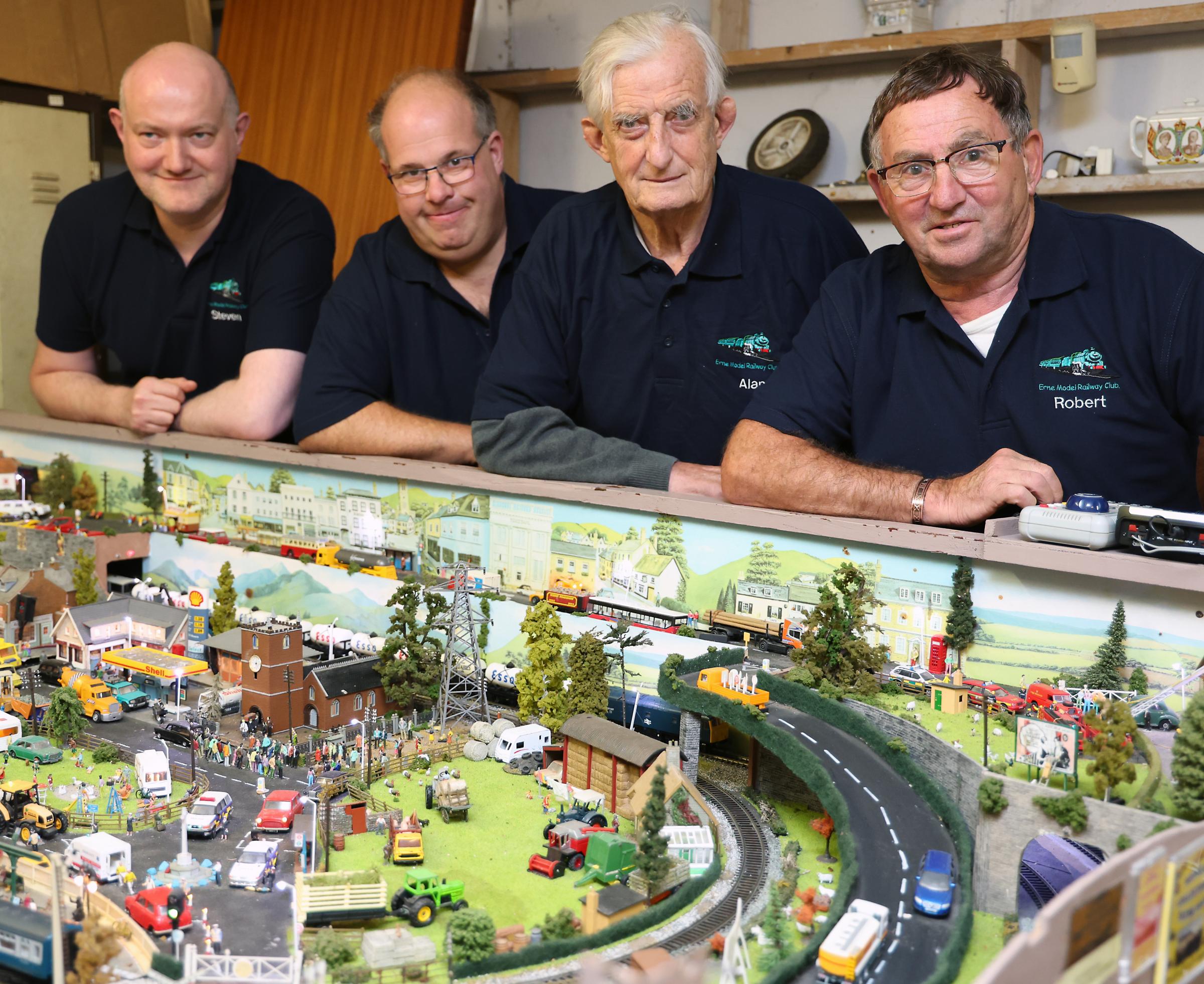 Members of The Erne Model Railway are from left, Steven Haskins, Cyril Liddle, Alan Cooper and Robert Coalter, Chairman.