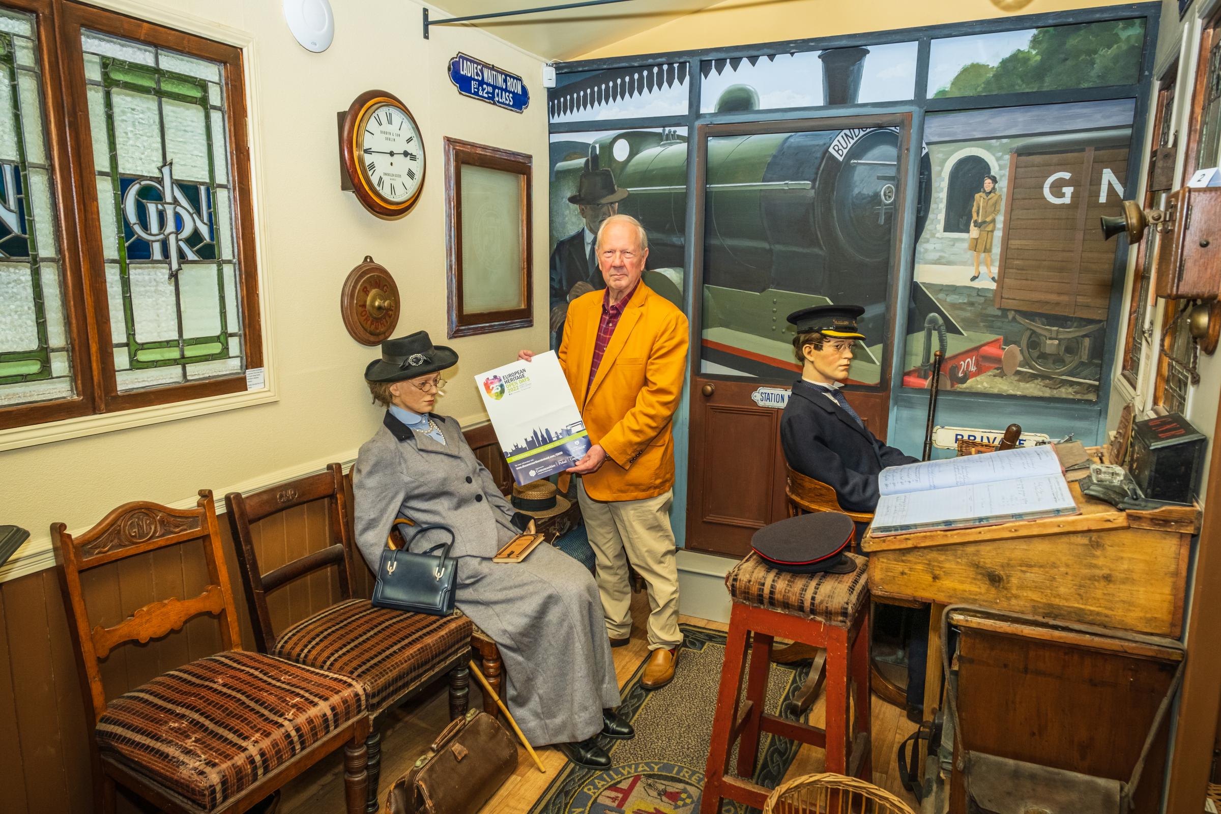 Lord Faulkner promoting European Heritage Open Days at Headhunters Railway Museum.