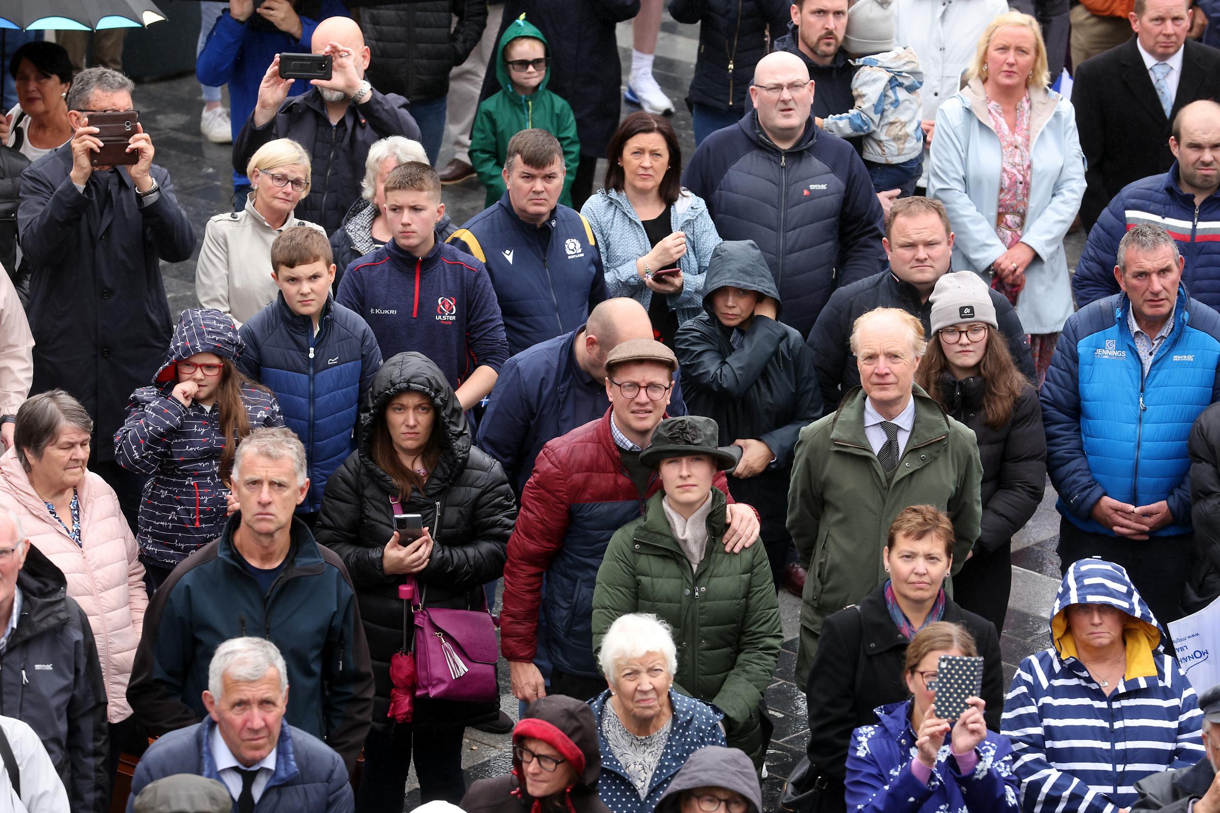 Members of the public watching and listening to The Accession Proclamation being read out by Patrick O’Doherty, The High Sheriff of Co.Fermanagh.