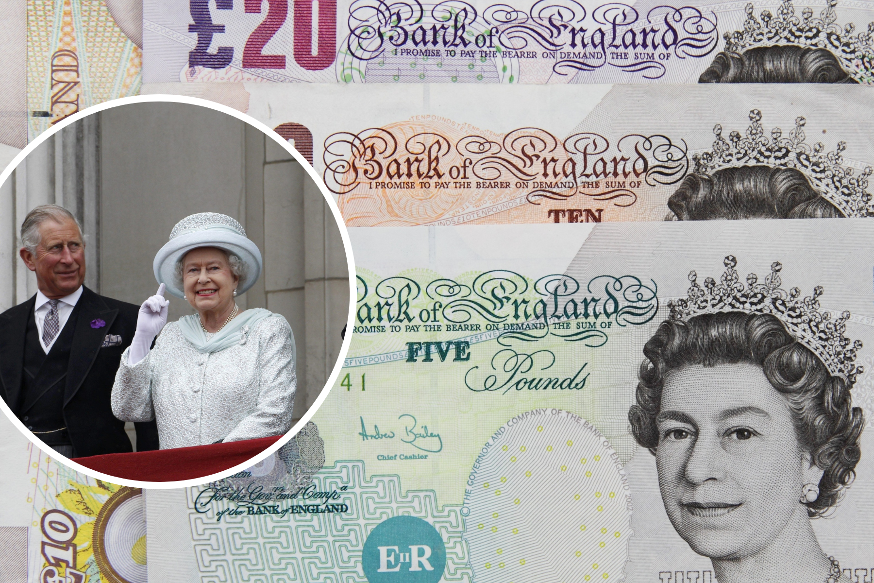 Coins and banknotes of Queen Elizabeth II and King Charles III will co-circulate