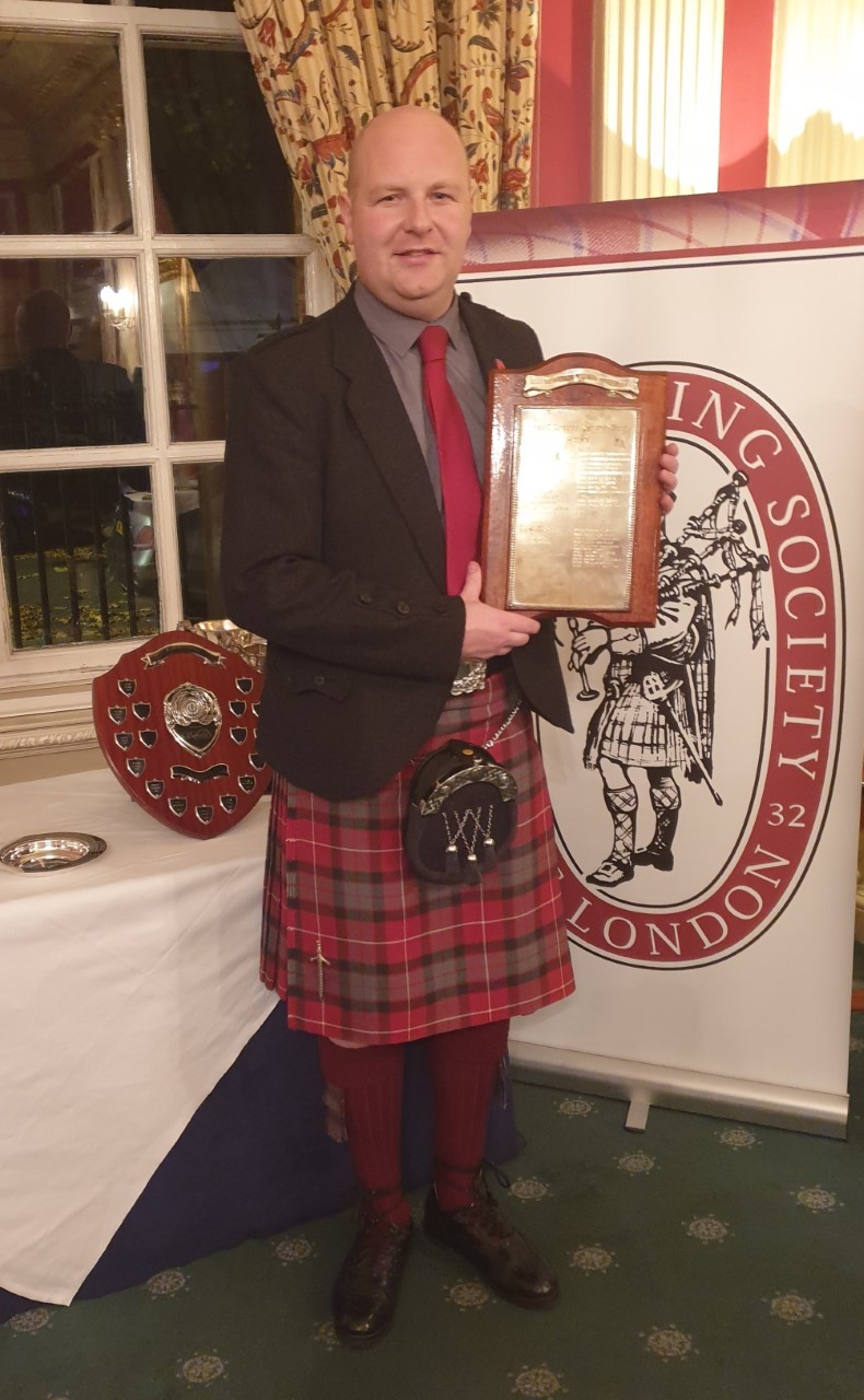 Ashley McMichael, champion solo piper and member of Field Marshall Montgomery Pipe Band.