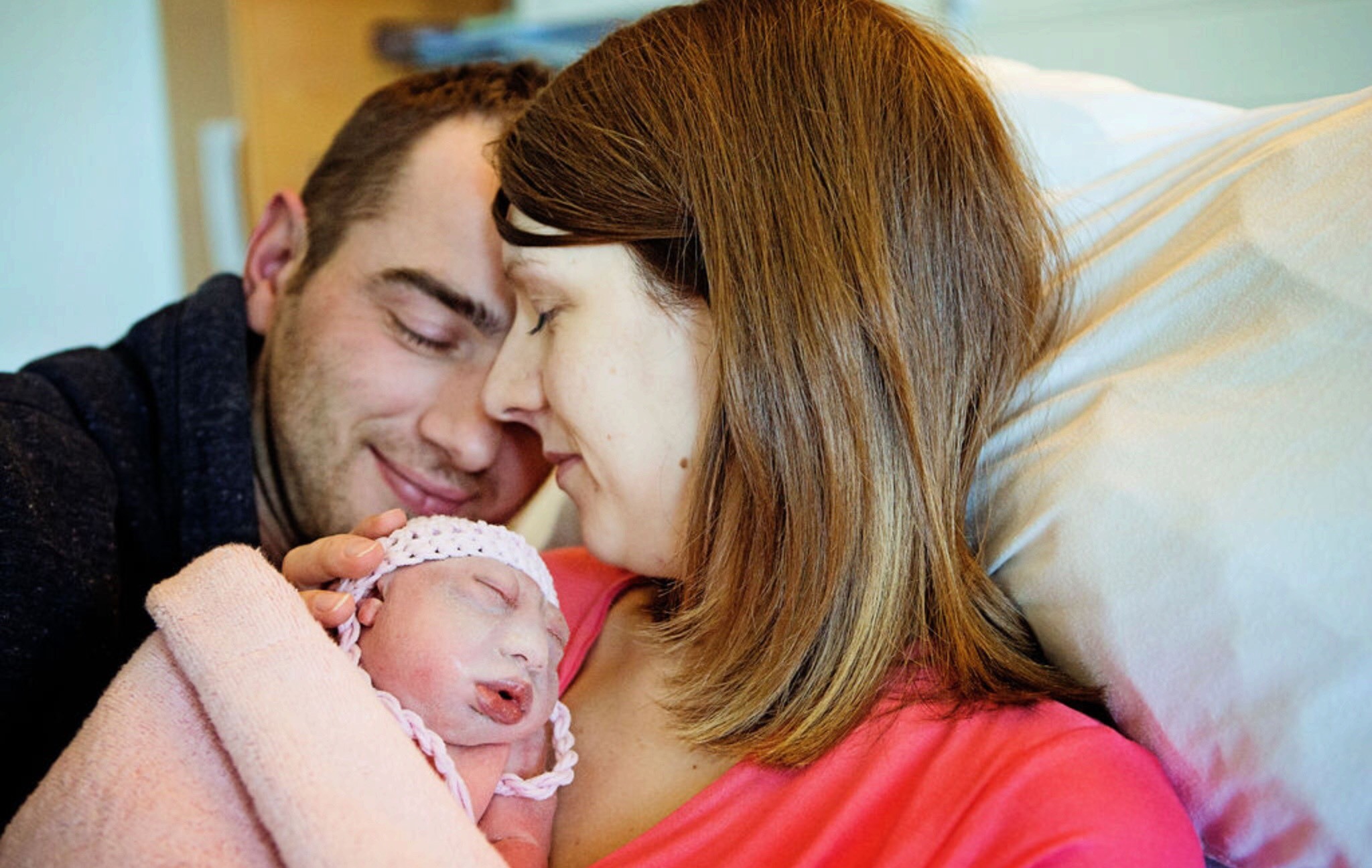 Baby Faith Isabella Wilson pictured with her parents, Joanne and Philip Wilson.