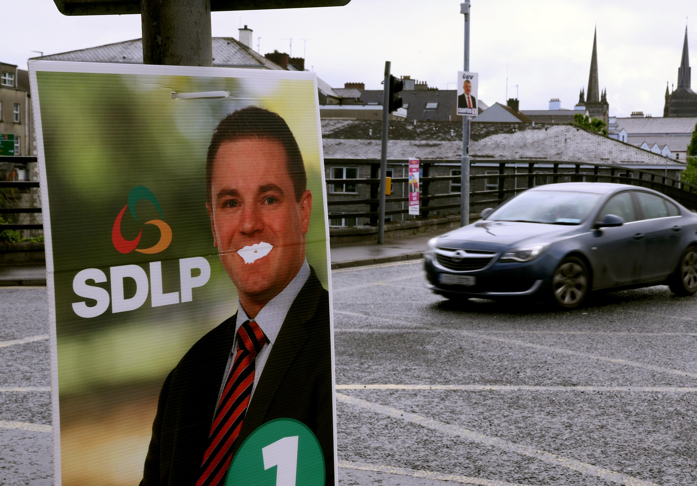 SDLP Posters in Enniskillen vandalised.
