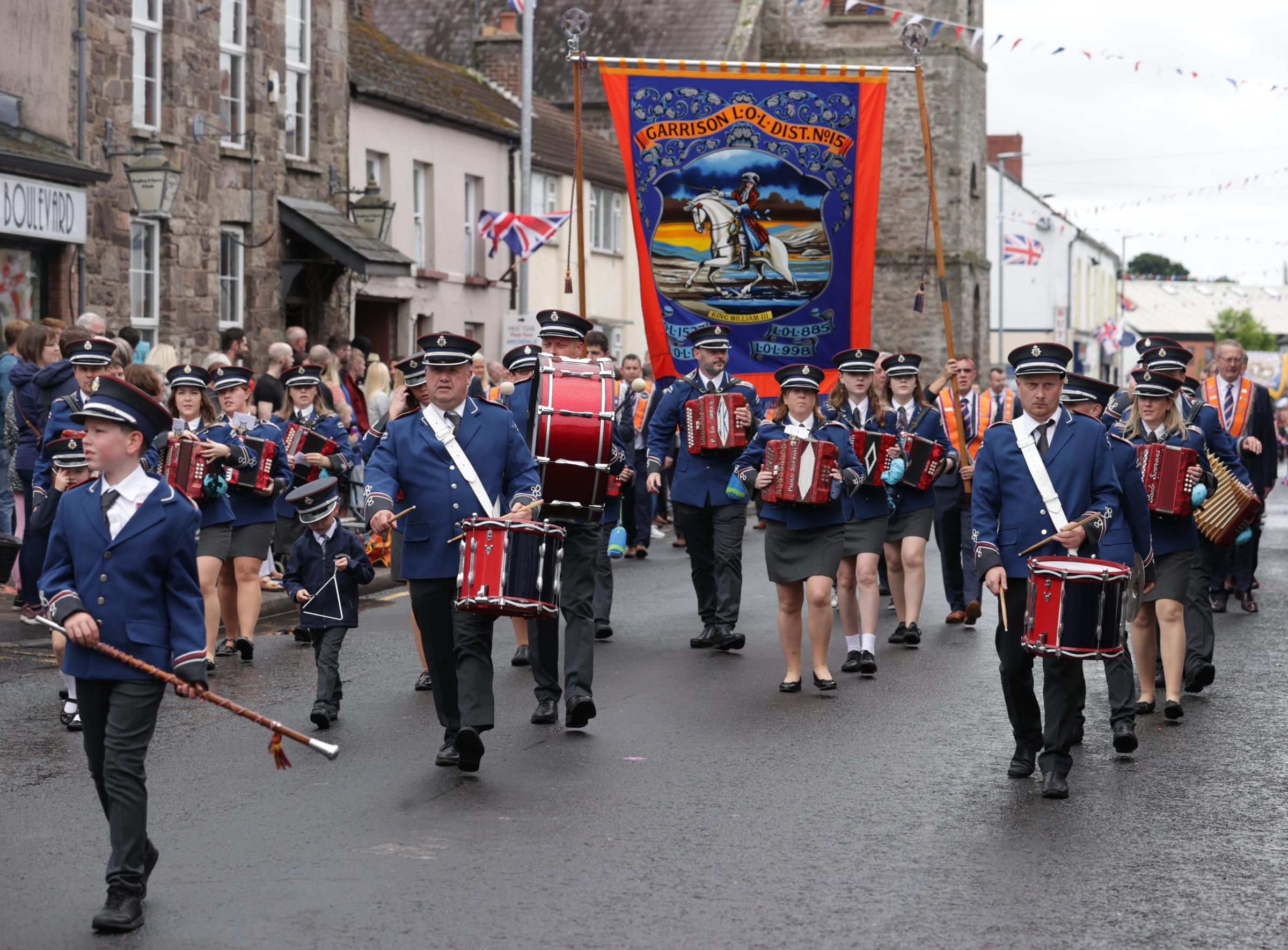 Garrison Accordion Band leading the parade in Ballinamallard.
