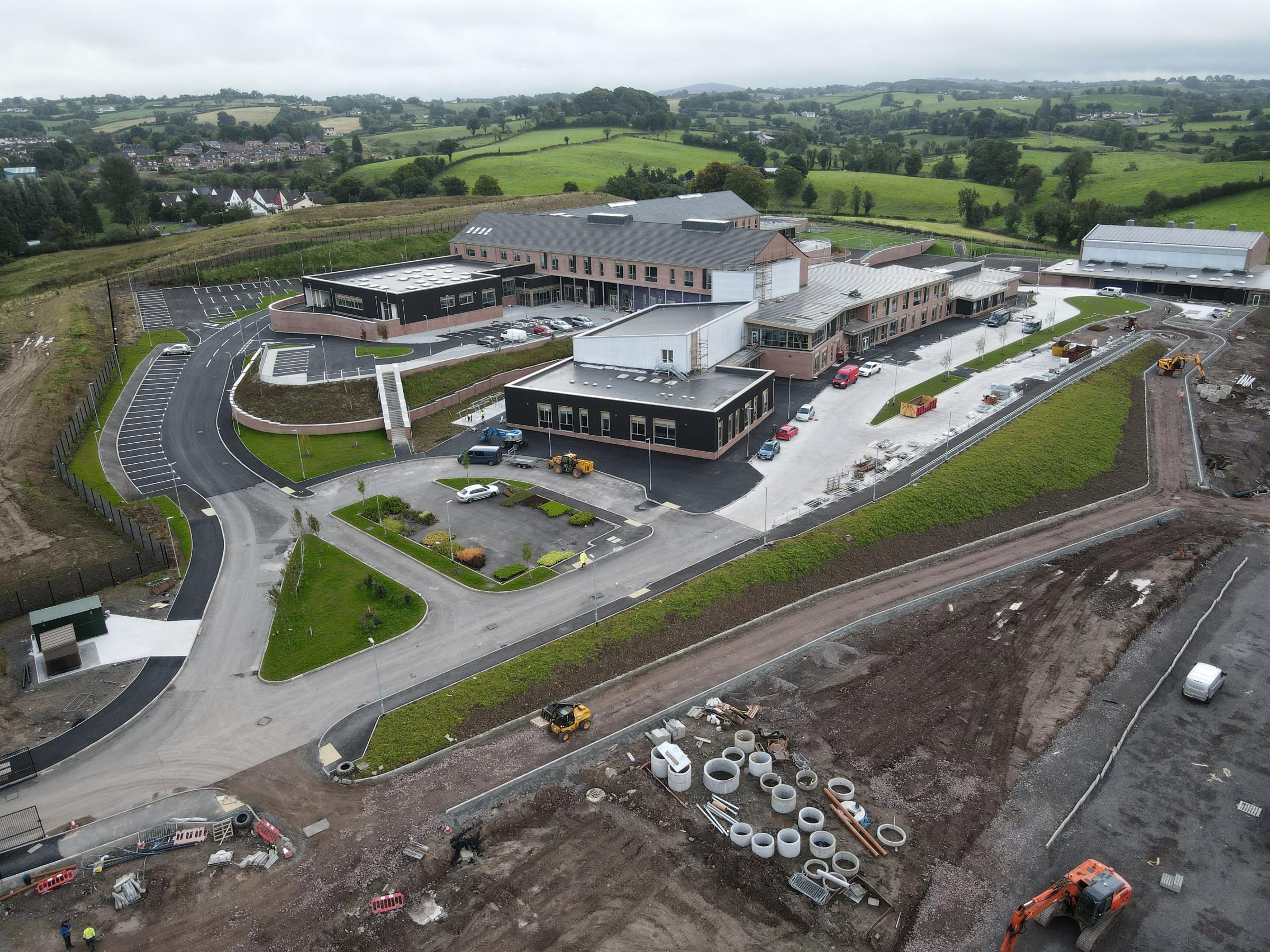 Works continuing at the new Devenish College building and site.