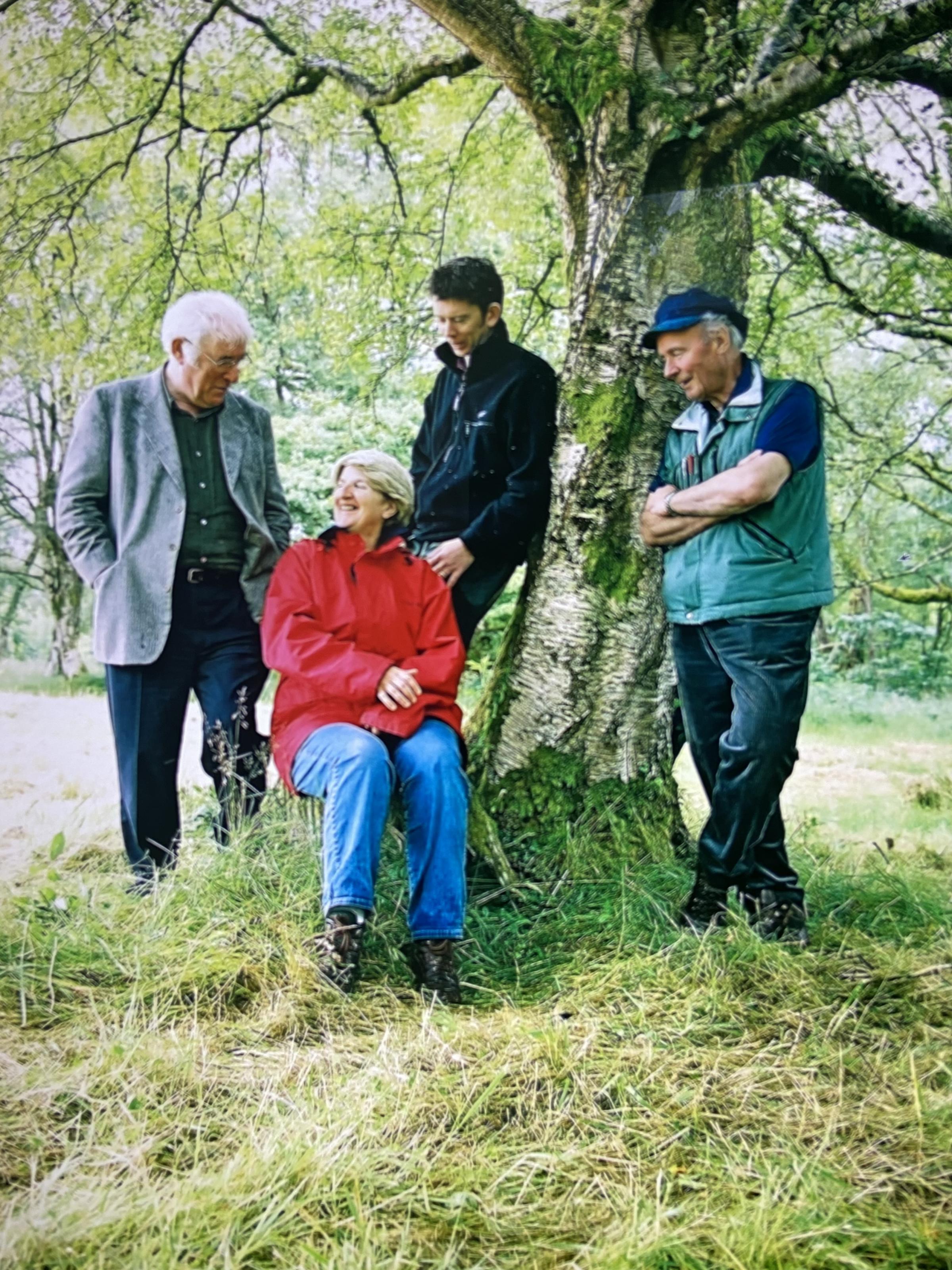 Seamus Heaney, Caroline Kelly, John Kelly and David Hammond. Photo: Pat Lunny.
