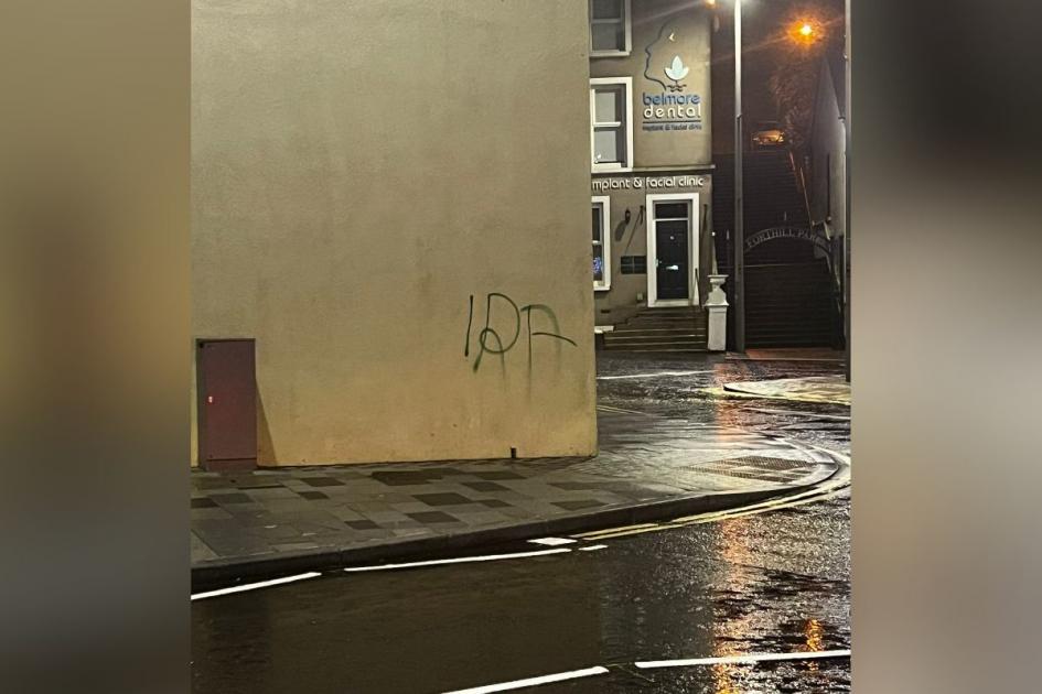 Condemnation of IRA graffiti near site of Enniskillen Bomb