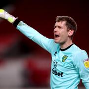 Norwich City goalkeeper Michael McGovern during the Sky Bet Championship match at bet365 Stadium, Stoke..
