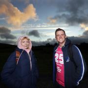 ASDA Enniskillen Tickled Pink Cuilcagh Boardwalk- Yvonne Fallis and Simon Harron.