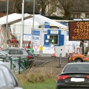 Busy scenes at the Covid-19 Test Centre, at St. Angelo Airport, Enniskillen on Wednesday morning, December 29. Photo: John McVitty