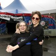 Clodagh Rooeny and Shelley Cowan, ready to party at the Enniskillen Big Top at Enniskillen Castle.